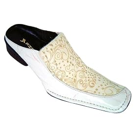 FIESSO PONY HAIR WITH PAISLEY DESIGN GENUINE LEATHER ITALIAN MULES by Fiesso
