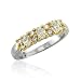 Certified 14k Gold 3 Stone White and Yellow Diamond Engagement Bridal Ring Band-0.76 carat