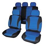 New Universal Leather Look Racing Style Car Seat Covers Set With Steering Wheel Cover and Harness Pads