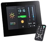 Intenso Weather Man Digitaler Bilderrahmen (17,8 cm (7 Zoll) Display) mit Funkwetterstation