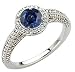 Expensive Looking Pave Diamond & GEM Grade Blue Sapphire Stone Engagement Ring for SALE(5,14kt White Gold)