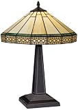 Filigree Mission Green and Cream Tiffany Table Lamp