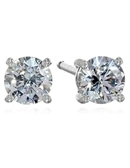 Sterling Silver Swarovski Zirconia 0.75 cttw Round Stud Earrings