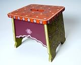 Lillipad Studio - eco-friendly handpainted children's furnishings - SINGLE STEP STOOL in BOHEMIAN GARDE
