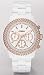 Fossil #CH2716 Women's XL Stella Rose Gold Trim White Acrylic Chronograph Watch