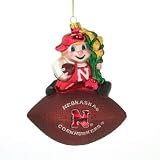SC Sports NCAA Nebraska Cornhuskers Mascot Football Ornament