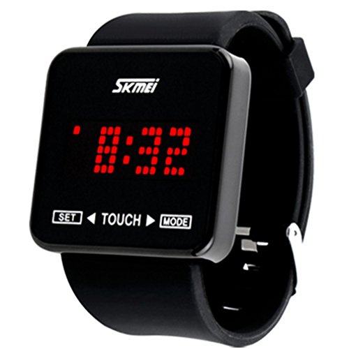 SKMEI Touch Screen Digital LED Waterproof Boys Girls Sport Casual Wrist Watches (Blue)