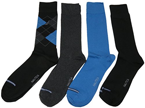 NAUTICA Crew Classics Casual All Day Comfort Dress Socks-4 Pairs Designer Mix