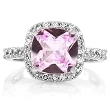 Mylan's 2.5 ct Cushion Cut CZ Engagement Ring - Pink