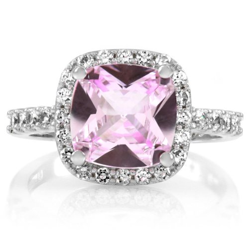 Mylan's 2.5 ct Cushion Cut CZ Engagement Ring - Pink