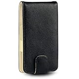 SAMSUNG I997 INFUSE 4G GENUINE LEATHER FLIP CASE - BLACK, BY TERRAPIN