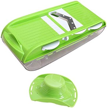 QualitysKing Nicer Dicer Plus Chopper Multifunctional 4 In 1 Genius Vegetable Cutting Dicing Slicing Kitchen Gadget Peeler Grater Multi Different Ways To Cut(Green)