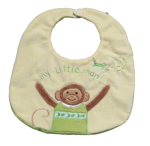Kelly B. Rightsell Pickles Designs Soft Cloth Baby Bib, Mac Monkey, 11X13" (Discontinued by Manufacturer)