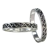 Narrow Braided Silver Celtic Motif Band Ring for Men or Women sz 4-15