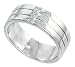 Gent's Perfect Quality Sterling Silver Brilliant Cut Cubic Zirconia Ring