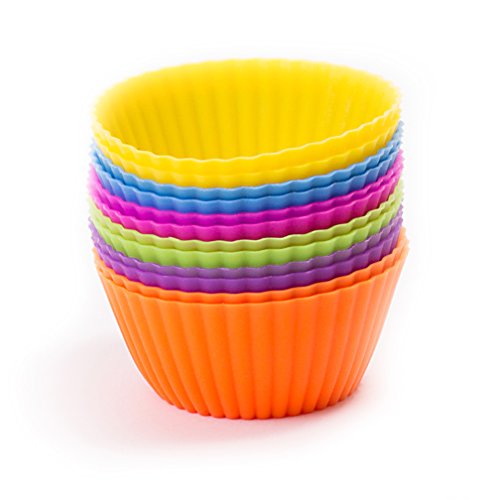 Select Culinary Silicone Baking Cups - Set of 12 Cupcake Liners - Non-stick Silicone Cup Cake Molds