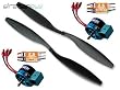 Combo 1 Pair 12x4.5 Counter Rotating Propellers, 2 CC 25A ESCs + 2 Himax 2812-0650 Brushless Motors