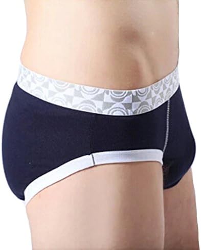 Men's 2 Pack Navy Blue Coffee Cotton Briefs,Size:L-XXXL