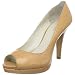Nine West Women's Danee Peep Toe Platform,Natural Leather,7.5 M US