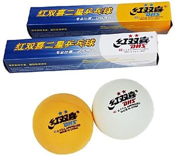 Stars-DHS - 2 Stars 40mm Table Tennis Ball(6 Pcs) , Yellow