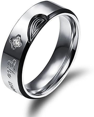 Unistyle Fingerprint Heart Band Couple Rings (Men Size 10)