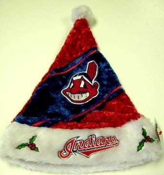Cleveland Indians MLB Colorblock Himo Plush Santa Hat