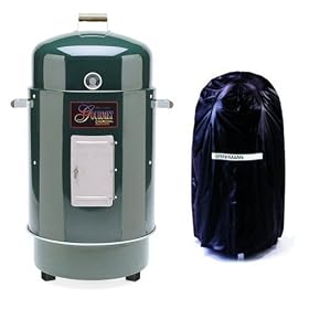 Brinkmann 852-7080-9 Gourmet Charcoal Smoker and Grill with Vinyl Cover, Green by