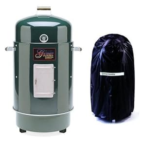 Brinkmann 852-7080-9 Gourmet Charcoal Smoker and Grill with Vinyl Cover, Green