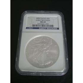 2009 American Silver Eagle NGC Certified MS69 1.OZ Early Releases.