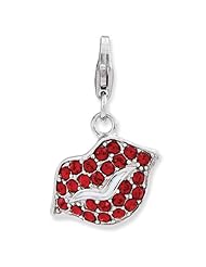 Sterling Silver Lips w/Lobster Clasp Charm