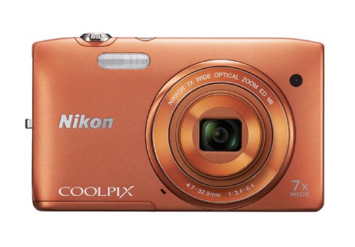 Nikon COOLPIX S3500 20.1 MP Digital Camera with 7x Zoom (Orange)