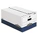 Bankers Box 0001203 Liberty Storage Box, String/Button Tie, Legal Size, White/Blue, 4/ct