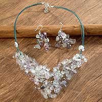 Fluorite jewelry set, 'Magic'