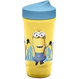 Zak Designs Toddlerific Perfect Flo Toddler Cup with the Minions, Double Wall Insulated Construction and Adjustable Flow Technology, Break-resistant and BPA-free Plastic, 8.7oz