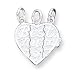 Sterling Silver Best Friends 3-piece Break-apart Heart Charm with Three 20 Inch Sterling Silver Chains