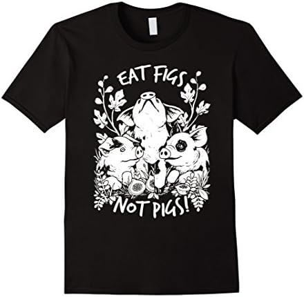Men's Vegan T-Shirt Eat Figs Not Pigs T-Shirt Medium Black