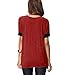 Sarin Mathews Women's Casual Round Neck Loose Fit Short Sleeve T-Shirt Blouse Tops Burgundy L