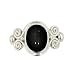 Sterling Silver Black Star Ring by Sajen