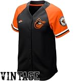Nike Baltimore Orioles Women's Black-Orange Cooperstown Quick Pick Vintage Baseball Jersey (Large)