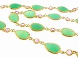 Chrysophase and Pink Sapphire Chain in 22 Karat Gold by Arunashi