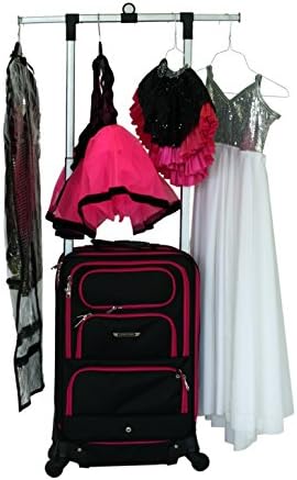 The Dance Angel Suitcase With Costume Rack Carry-On Black with Hot Pink Trim