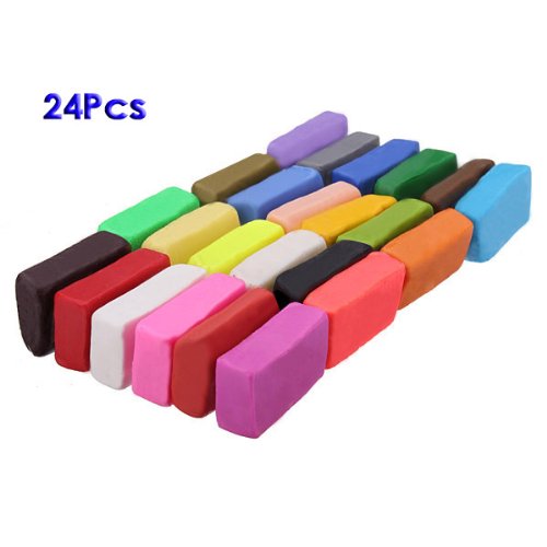 TOOGOO(R) Mixed Colour 24 Soft Oven Bake Polymer Clay Modelling Moulding Block