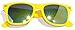Vintage Retro Classic Mirror Reflective Revo Lens Trendy Wayfarer Style Sunglasses - 80's Fashion - Mens or Womens - Over 20 Colors Available (Mirror Lens - Yellow Frame)