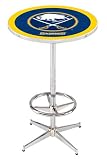 36" Buffalo Sabres Counter Height Pub Table - Chrome Base with Footrest