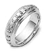 SPINNING Platinum Wedding Band Ring with 25 Diamonds - 6.25