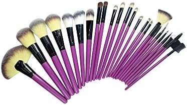 DEAMOR Ladies Portable 24 Pcs Makeup Brush Cosmetic Brush Set With PU Bag Purple