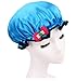 Beautiful Home Thicken Double-Layer Waterproof Shower Cap Bath Cap Elastic Band Spa Shower Hat for Kids Girls (Blue)