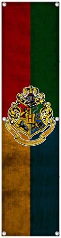 Harry Potter Houses Crests Garden Banners Black Bandana Outdoor/Indoor Flag Double Sided