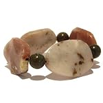 Jasper Bracelet 03 Stretch Lepidolite Red White Gemstone Crystal Chunky 5.5
