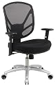 Screen Back Chair with Aluminum Finish Base By Office Star